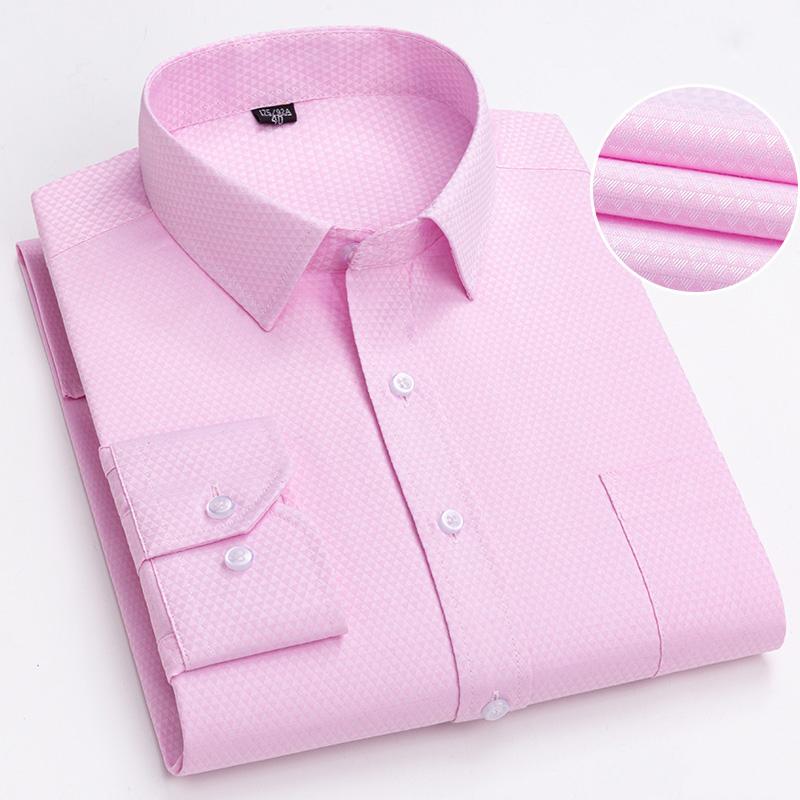 Мужская рубашка с длинным рукавом из 65% хлопка, с принтом в клетку, одинарный накладной карман, стандартной посадки, удобная, универсальная, тонкая, повседневная