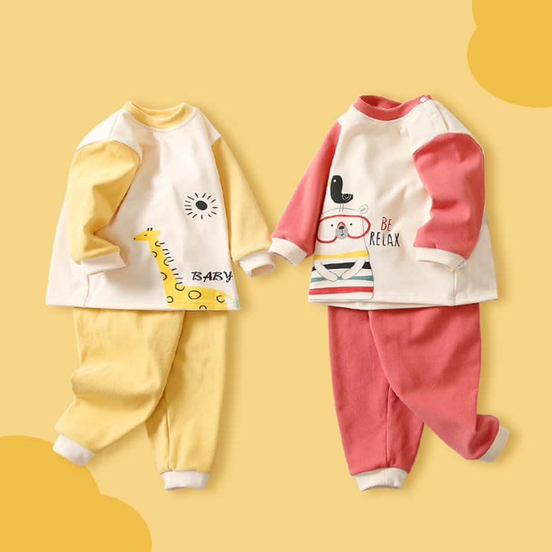 Jaydyequ Детская одежда для сна с длинным рукавом, пижама для детей 110 см, теплая одежда для девочек, одежда для весны/осени, домашняя одежда для девочек, комплект, подарок, красный,