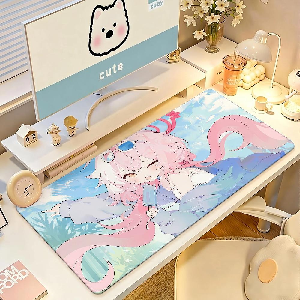 Games Girl Blue A-archive Hoshino Mouse Pad Anti Slip Rubber Edge Locked Thickened Laptop Gaming Desk Mat