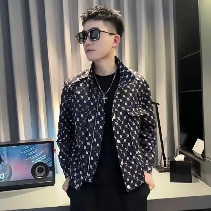 2023 Men's Trendy Casual Letter Print Jacket for Spring & Autumn