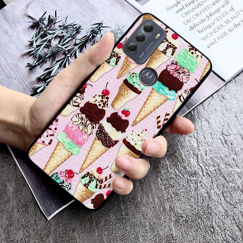 Чехол для торта с десертом и мороженым для Motorola Edge 50 40 Pro 40 30 Ultra Neo G Power G Stylus G Play E32 E20 E40