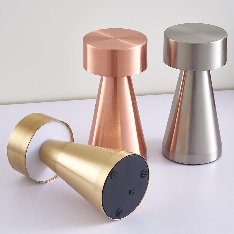 Ретро маленькая настольная лампа в виде гриба с регулируемой яркостью, сенсорный переключатель, светодиодная настольная лампа, USB перезаряжаемый беспроводной ночник для декора спальни