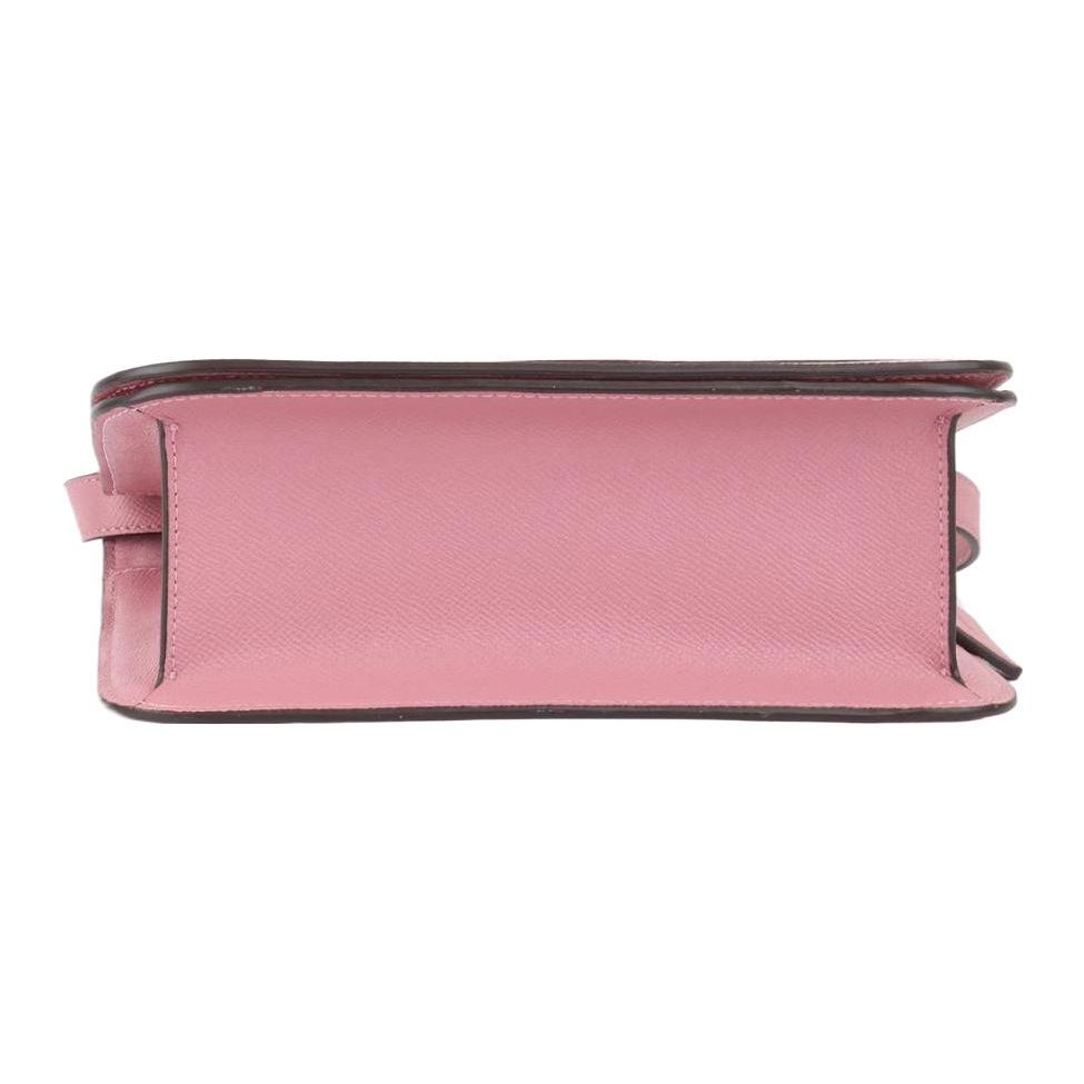Coach Brynn Series 25 Solid Color Gold Letter Logo Flap Leather Shoulder Crossbody Bag Medium Women bags Cherry-Blossom-Pink C5632-IMOUS