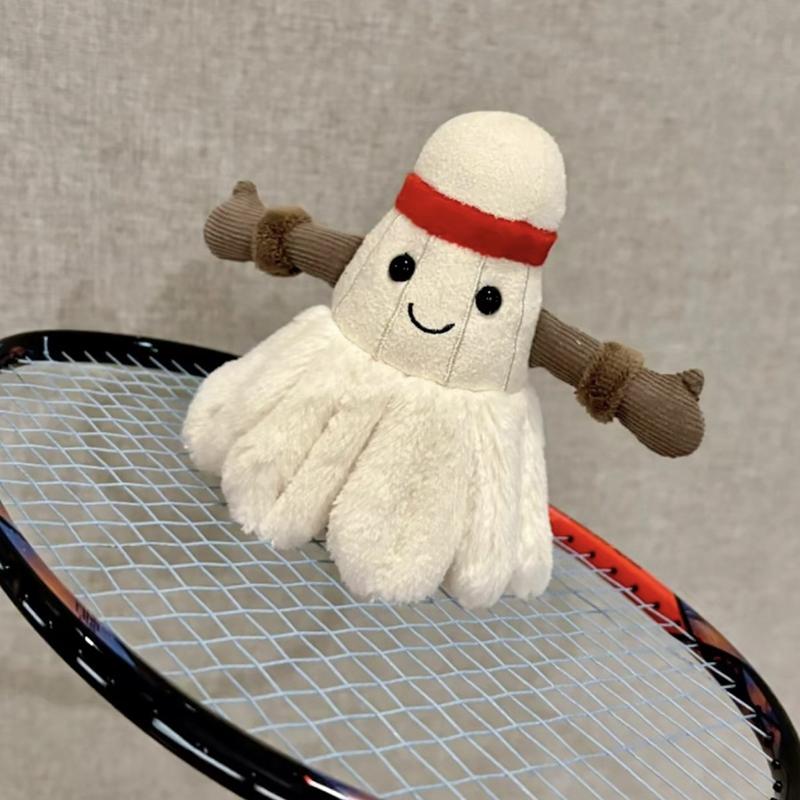 Cute Funny Sports Badminton Plush Toy Keychain Pendant Cartoon Kawaii Keychain Exquisite Backpack Decoration Accessories Gifts