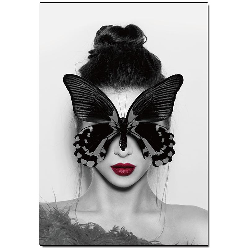 Абстрактная картина на холсте, декоративная картина, скандинавские женские постеры с бабочками на стену в офисе, настенный художественный декор, Куадрос