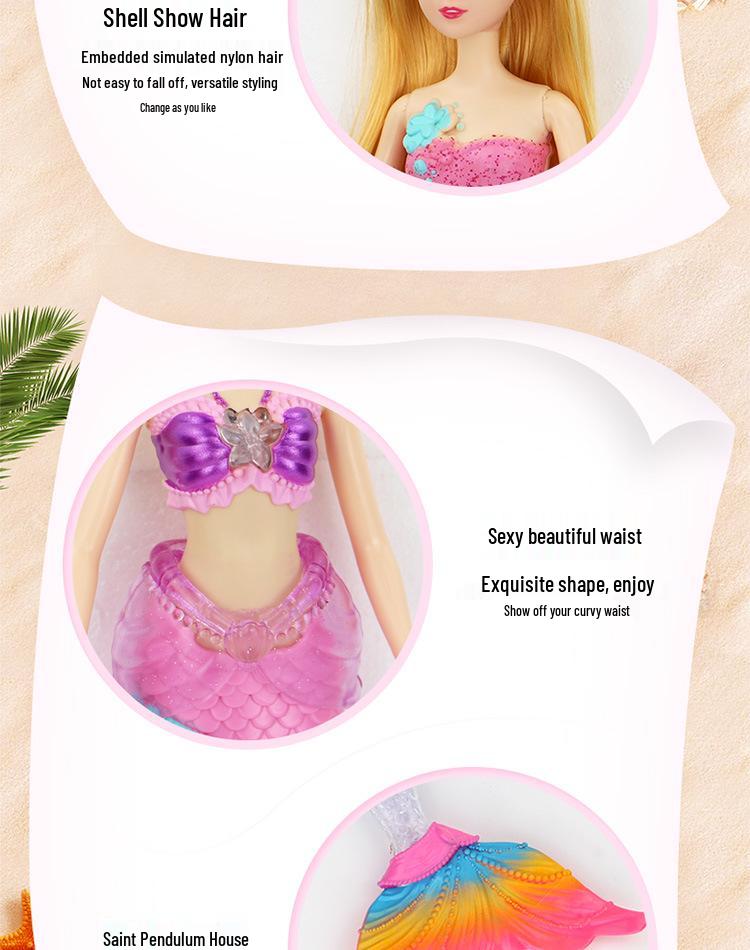 Набор кукол «Принцесса-русалка» для ролевых игр со светом и музыкой – Идеальный подарок на день рождения для девочек