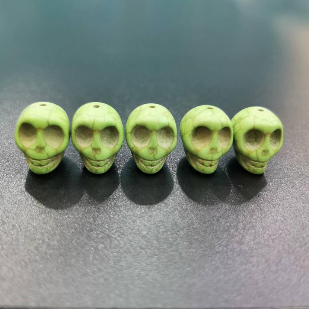 DIY Skull Shape 15*18 mm Howlite Dyed Stone Mix-color Turquoise Carved Skull Shape Loose Beads ,For DIY Jewelry Making