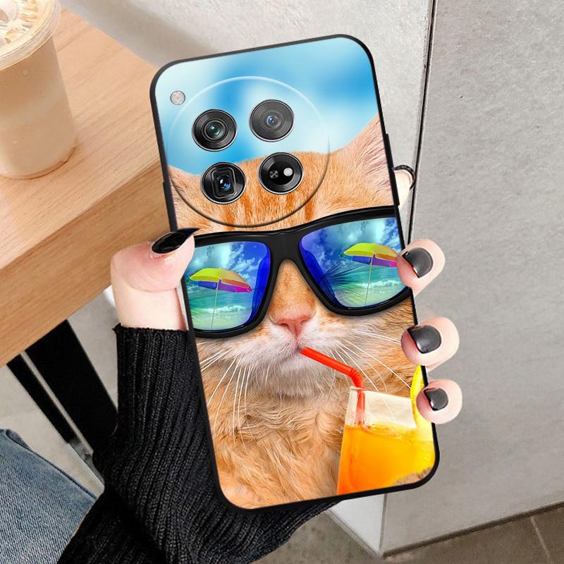 For OnePlus 12 Case Cover For OnePlus12 Fundas New Black Soft Silicone TPU Protective Phone Case For One Plus 12 Bumper Coque