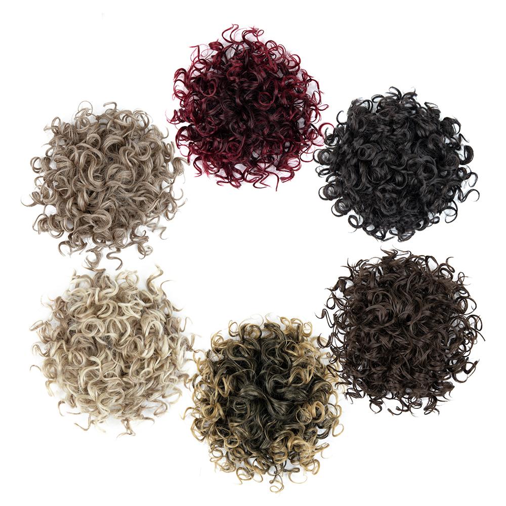 Большие вьющиеся булочки для волос, эластичный шнурок, вьющиеся грязные булочки для наращивания волос, короткие синтетические хвостики для наращивания для женщин