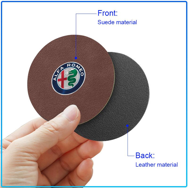 Car Nice Non-slip Water Coasters Insulation Pad Decorative Water Coaster sticker For Alfa Romeo 147 159 Giulietta Giulia Mito Spider Alpha Nheadrest