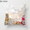 Рождественская декоративная наволочка с шариком, подарочный кулон, напечатанный чехол для диванной подушки, новогоднее украшение для дома