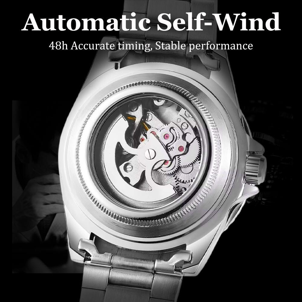 Модные цветные бриллиантовые часы для мужчин, полностью автоматические механические часы, стальной ремешок для мужских наручных часов, модный циферблат с рисунком в технике тай-дай