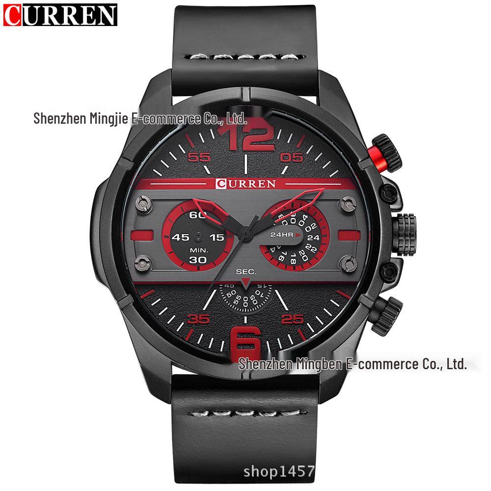 CURREN 8259 Модные мужские спортивные кварцевые часы с большим циферблатом