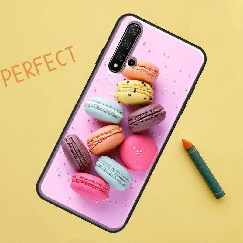 Dessert Ice Cream Macaron Food Case For Huawei Nova 9 10 SE 11i 8i 7i 3i Nova 5T Y60 Y61 Y70 Y90 P20 P30 P40 Lite P60 Pro