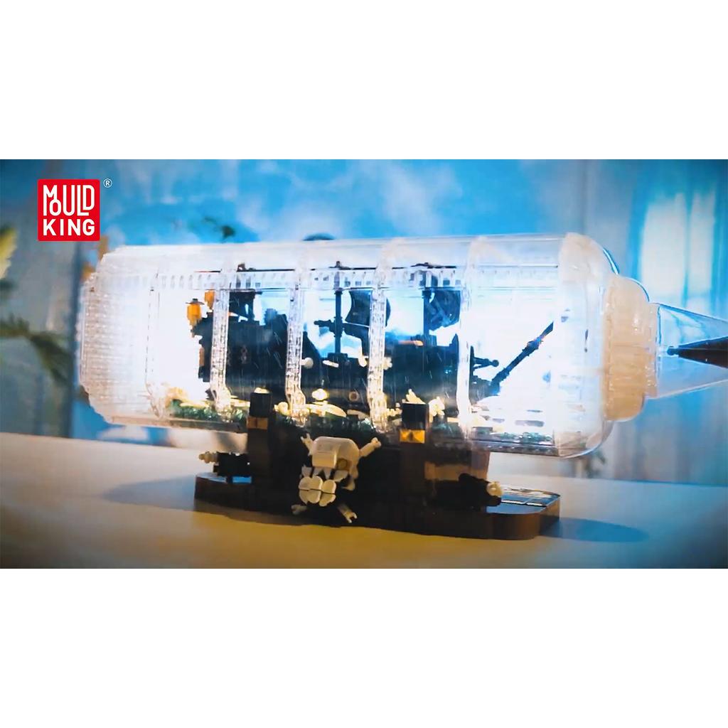 MOULD KING 10066 Наборы строительных блоков «Корабль в бутылке», наборы моделей пиратского корабля MOC «Месть королевы Анны»(2488+ штук)