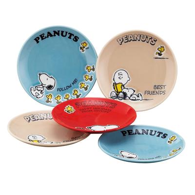 Yamaka Shoten Набор посуды Snoopy Тарелки 13см Набор из 5 штук Подарок Можно использовать в микроволновой печи и посудомоечной машине Сделано в Японии "Peanuts" sn450-57