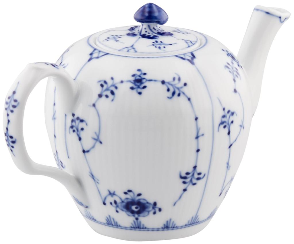 Imported Royal Copenhagen Blue Fluted Plain Teapot Mini 350ml Wedding Gift 1017180 [Regular Product]