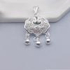 S999 Foot Silver Safety Lock Hollow Sterling Silver Long Life Lock Necklace Single Pendant Adult Baby Ethnic Style