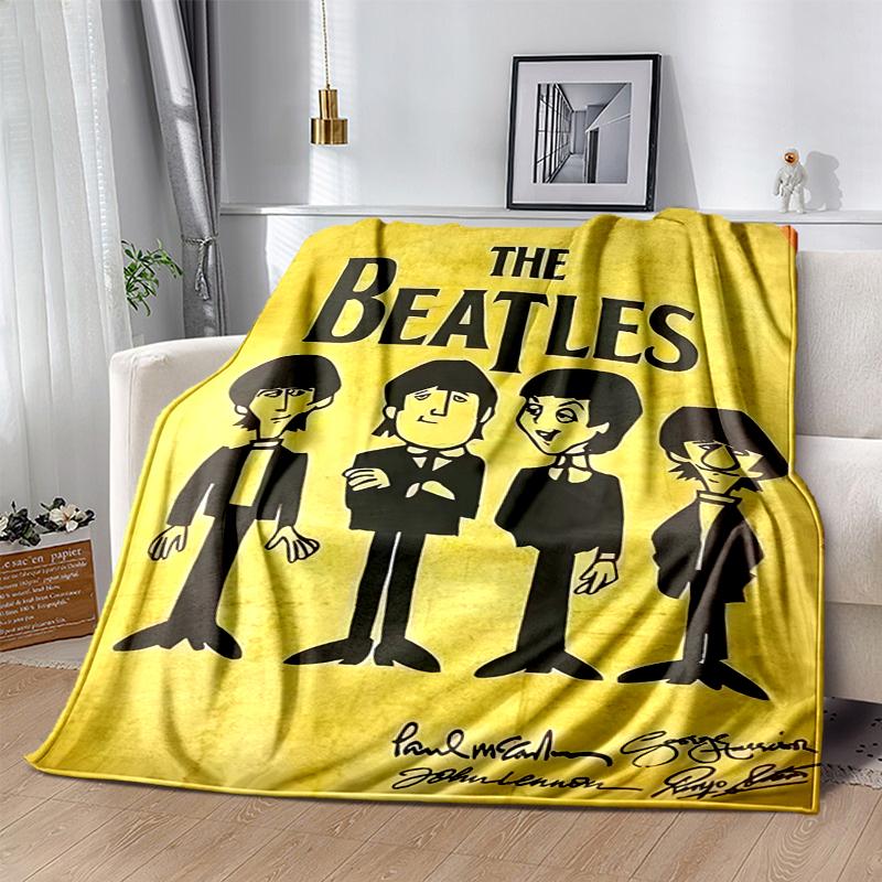 The Beatles Band Flannel Blanket Soft All-Season Throw, Design for Camping, Car Travel, Hiking Sofa, Bed, Office Perfect Gift for Parties