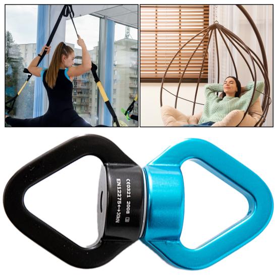 Swing Swivel Aluminum Alloy 30KN Swing Universal Rotating Ring Aerial Yoga Hammock Rotating Connector Outdoor Rock Climbing Bearing Swivel Hook