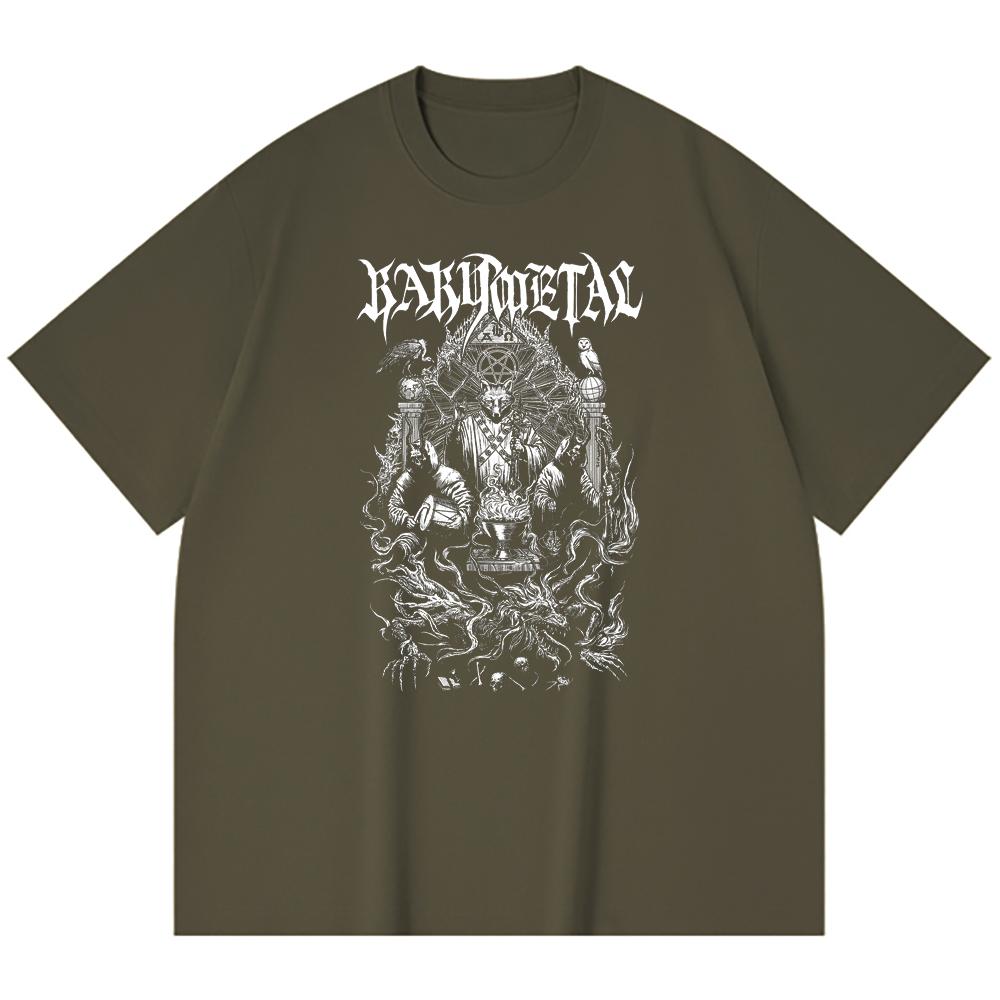 Хлопковая футболка плотностью 230 г/м² 100% Хлопок Heavy Metal Футболка с принтом рок-группы Популярная музыка Унисекс Тяжелая хлопковая футболка