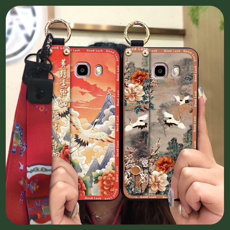 For Mom Kickstand Phone Case For Samsung Galaxy J510/J5 2016/J5108 Waterproof Dirt-resistant Wrist Strap Lanyard Fashion