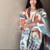 Women's Autumn & Winter Thickened Cape Shawl: Oversized Slit Design for Air-Conditioned Rooms