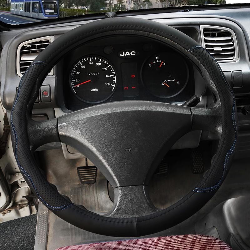 DERMAY 36 см 38 см 40 см 42 см Чехлы на руль автомобиля из искусственной кожи синей линии для автомобиля, автобуса, грузовика, индивидуальный большой/маленький размер