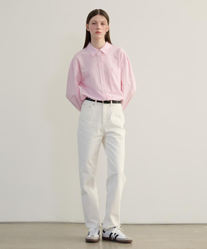 TTUDEMENT Washing Denim Pants White