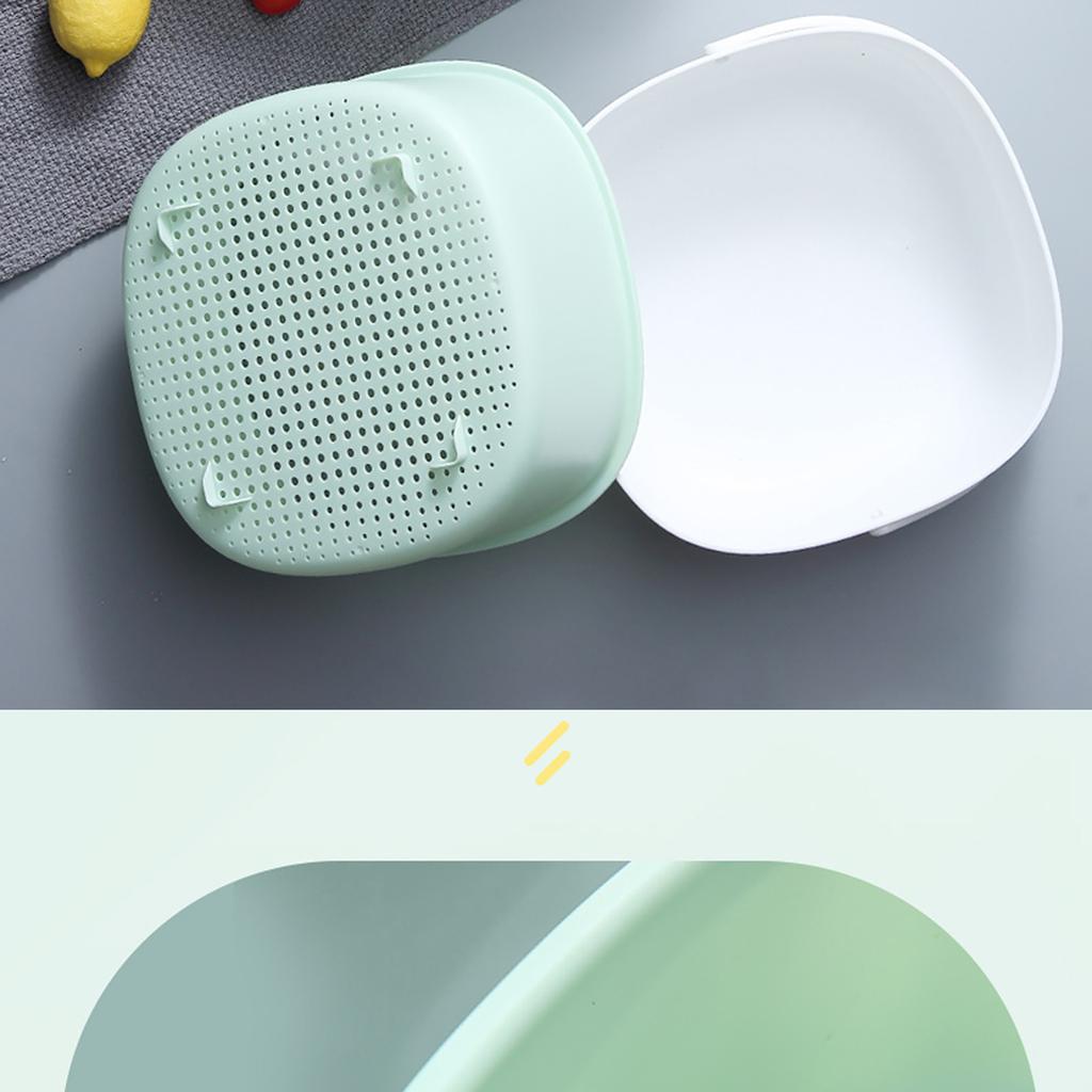 Fruit Vegetable Washing Strainer Baskets, Drain Cooked Pasta Dry Dishes Bowl, Portable Double Layered Cleaning Plate Drain Basin For Kitchen