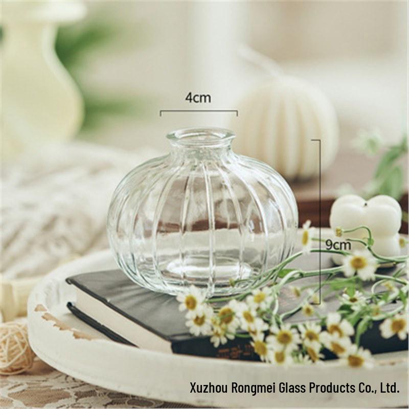 Европейская ваза из рельефного стекла в стиле легкой роскоши для гостиной, для цветочных композиций - Прозрачный гидропонный орнамент