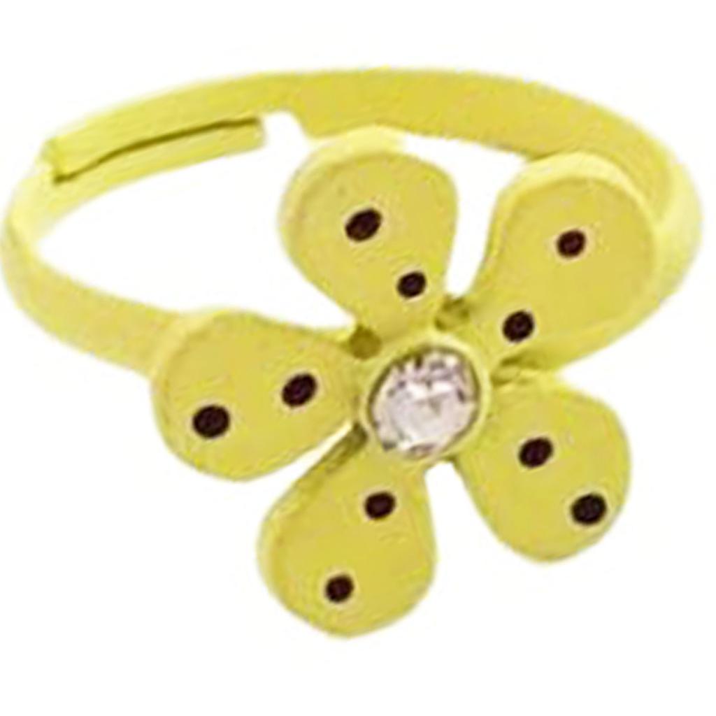 Les Trésors De Lily [R8402] - Children's Ring 'Le Monde De Coralie' Yellow (flower) - 13 Mm