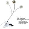 40cm EU US Plug 360 Degree Flexible Desk Lamp Holder E27 Light Base Socket Gooseneck Clip-on Cable with Power On Switch for Home