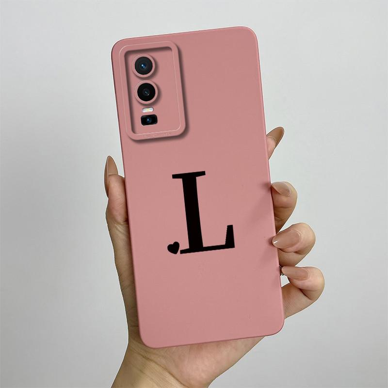 Cover For Vivo Y76 5G Case Love Heart Letters Liquid Soft Silicone Phone Case For Vivo Y76 VivoY76 Y 76 V2124 Back Cover Coque