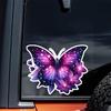 2pc Vibrant Purple Butterfly and Floral Decal, 5.12''x4.13'' Vinyl Self-Adhesive Sticker for Car, Truck, Motorcycle, Laptop - Animal Themed Design,