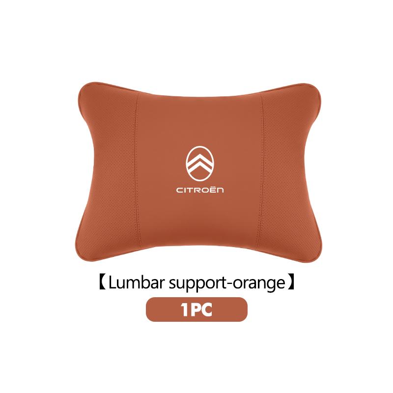 EMHV7 Leather Car Headrest Neck Pillow Seat Waist Cushion Lumbar Support For Citroen C4 C3 C5 C1 C2 C6 VTS C4L DS3 DS4 DS5 Grand
