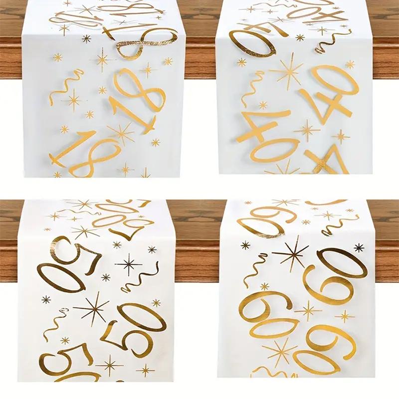 20th 30th 60th Birthday Table Runner Decor For 18 40 50 70Birthday Table Party Supplies 3m Gold Table Runner Roll Birthday Decor