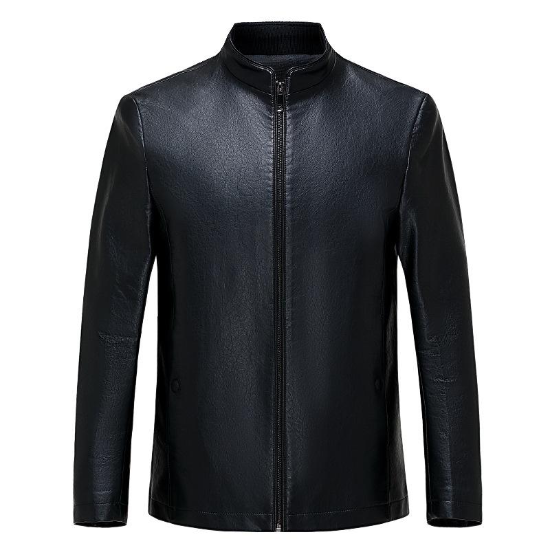 Кожаная куртка мужская осенне-зимняя, новый стиль, деловая, повседневная, из натуральной кожи, мужская куртка из натуральной кожи с воротником-стойкой, мотоциклетная куртка