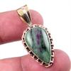 Подарочный двухцветный кулон Ruby In Zoisite из стерлингового серебра 925 пробы, созданный в лаборатории, 1,50 дюйма e7y90