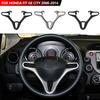 Car Carbon Fiber Steering Wheel Control Panel Trim Strip Switch Cover for Honda Fit GE City 2008-2014 Interior Accessories