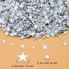 60 Grams Glitter Silver Star Sequ and Spangles, LEEFONE Metallic Glitter Foil Confetti Star Sequ for Crafts, Tables, Nail Art, DIY Decorations,
