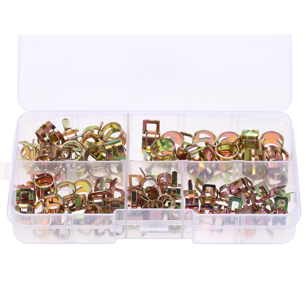 75 Pcs Assortment Set 6 7 8 9 10mm Autos Spring Clip Hose Clamps Fuel Oil Water Hose Pipe Tube Clamp Fastener