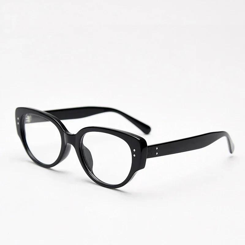Fashion Transparent Cat Eye Optical Eyewear Finished Ladies Plain Glasses Unisex Spectacle Minus Anti Blue Light Glasees
