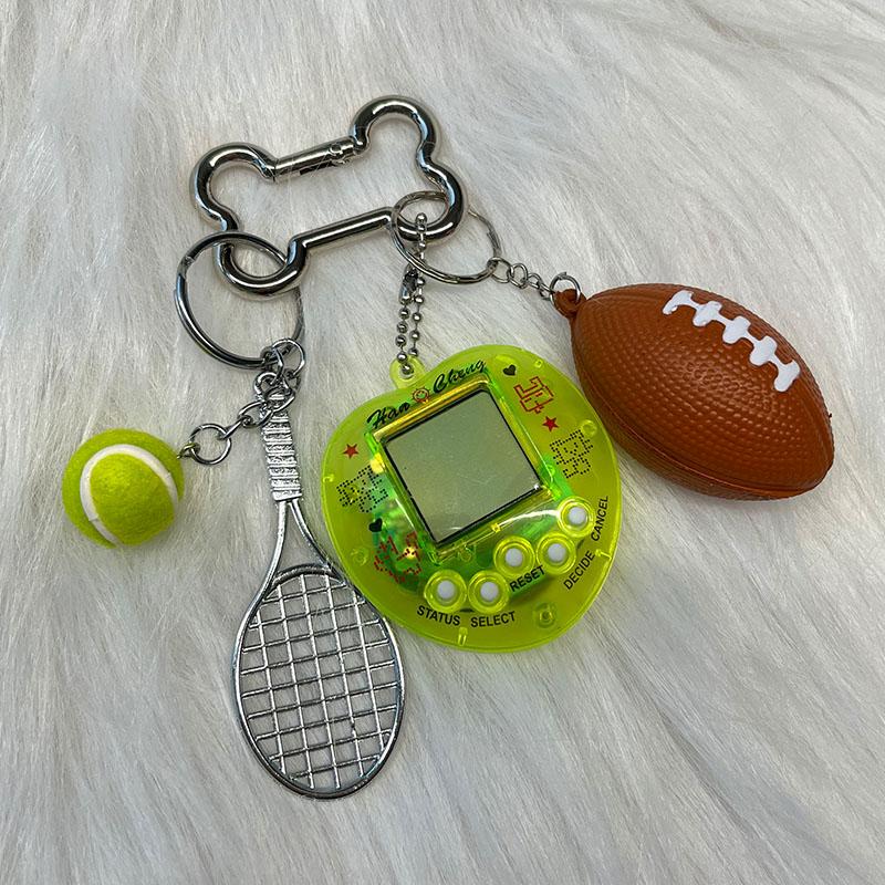 Корейская мода Радуга игровая консоль кость брелок Kawaii Harajuku Charm Y2K Crystal Heart Lock DIY сумка кулон брелок Винтаж