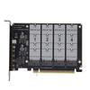 M.2 PCIE 5.0 Adapter Card 4 Port M.2 NVMe SSD to PCIE X16 M Key Hard Drive Converter Reader PC Internal Expansion Card 4x128Gbps