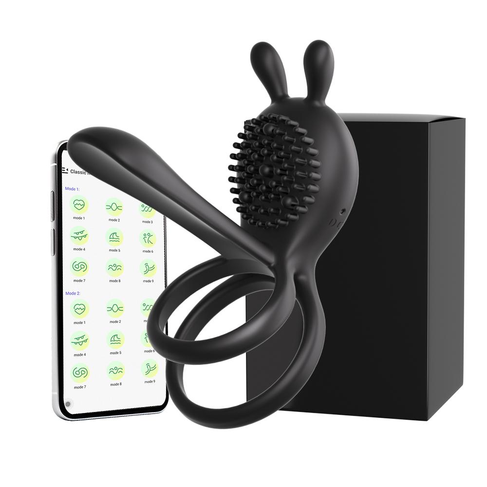 APP Беспроводное управление Вибрирующее кольцо на пенис Вибратор для пениса Преждевременная эякуляция Стимулятор точки G Клитора Секс-игрушки для пар для мужчин