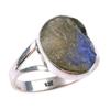 Кольцо из чистого серебра 925 пробы с натуральным лабрадоритом, размер 9, S5K79