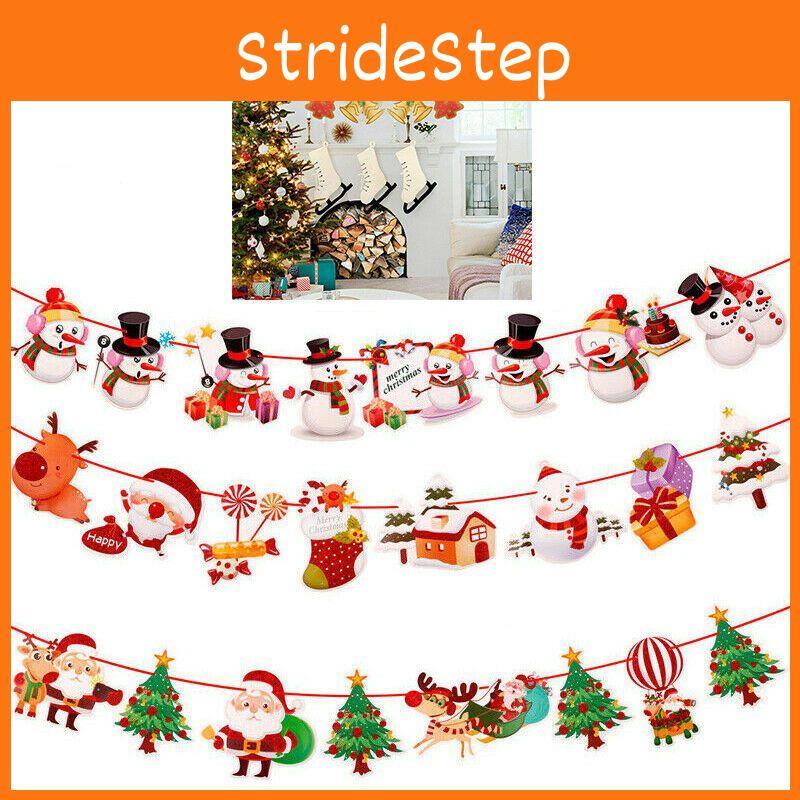 Рождественский баннер Веселый вымпел Подвесной флаг Гирлянда Санта Клаус Олень Снеговик