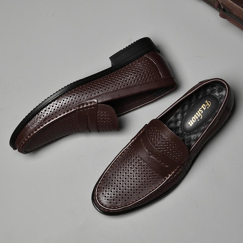 Мужская обувь из натуральной кожи, лоферы, мокасины, повседневная обувь, туфли для вождения, открытые, роскошные, деловые, джентльменские