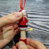 1pc, New Funny Santa Claus Pendant, Christmas Ornaments, Funny Wooden Standing Santa Claus, Christmas Craft Decorations